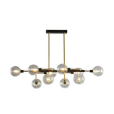 Sputnik Hanging Island Light - Minimalist Glass Ball Pendant For Dining Room 10 / Gold Clear
