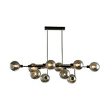 Sputnik Hanging Island Light - Minimalist Glass Ball Pendant For Dining Room 10 / Silver Smoke Grey