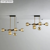 Sputnik Hanging Island Light - Minimalist Glass Ball Pendant For Dining Room