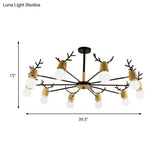 Sputnik Metal Chandelier - Modern Ceiling Hang Fixture With Bare Bulb For Bedroom 3/6/8 Lights