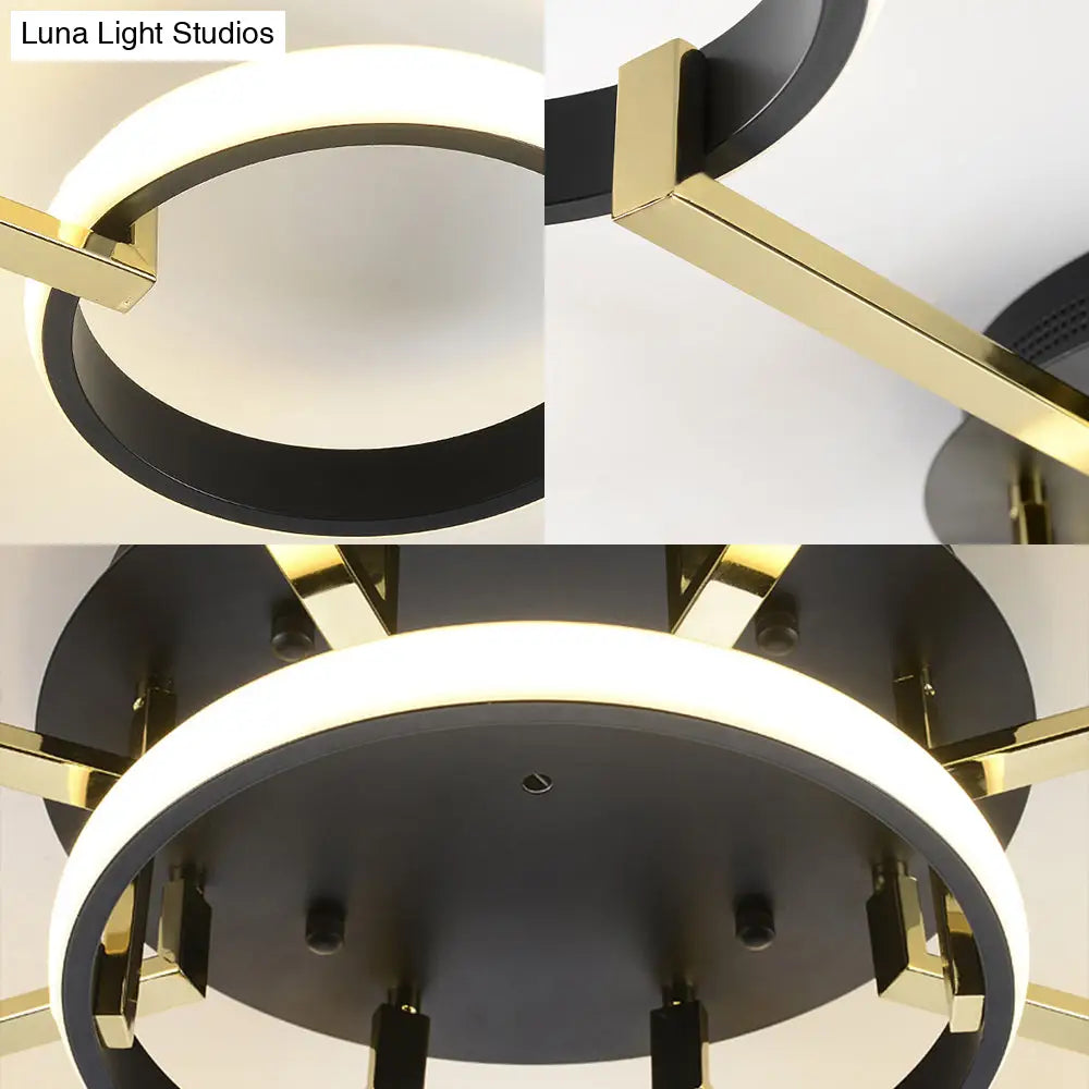 Sputnik Modern Acrylic Flush Mount Ceiling Light With Integrated Led 7/9 Lights Black For Living