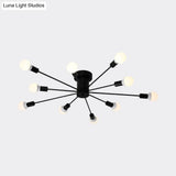 Sputnik Style Ceiling Light In Black/White/Gold With 6/8/10 Heads - Contemporary Semi - Mount
