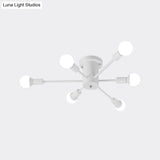Sputnik Style Ceiling Light In Black/White/Gold With 6/8/10 Heads - Contemporary Semi - Mount