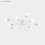 Sputnik Style Ceiling Light In Black/White/Gold With 6/8/10 Heads - Contemporary Semi - Mount