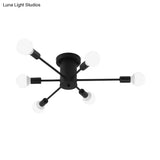Sputnik Style Ceiling Light In Black/White/Gold With 6/8/10 Heads - Contemporary Semi - Mount