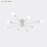 Sputnik Style Ceiling Light In Black/White/Gold With 6/8/10 Heads - Contemporary Semi - Mount