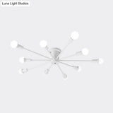 Sputnik Style Ceiling Light In Black/White/Gold With 6/8/10 Heads - Contemporary Semi - Mount