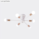 Sputnik Style Ceiling Light In Black/White/Gold With 6/8/10 Heads - Contemporary Semi - Mount