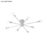 Sputnik Style Ceiling Light In Black/White/Gold With 6/8/10 Heads - Contemporary Semi - Mount