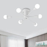Sputnik Style Ceiling Light In Black/White/Gold With 6/8/10 Heads - Contemporary Semi - Mount
