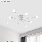 Sputnik Style Ceiling Light In Black/White/Gold With 6/8/10 Heads - Contemporary Semi - Mount