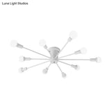 Sputnik Style Ceiling Light In Black/White/Gold With 6/8/10 Heads - Contemporary Semi - Mount