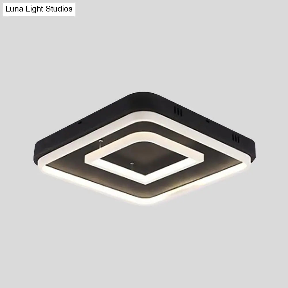 Square Acrylic Led Ceiling Light Fixture - 16.5’/20.5’/24.5’ Wide Modern Semi Mount