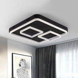 Square Acrylic Led Ceiling Light Fixture - 16.5’/20.5’/24.5’ Wide Modern Semi Mount