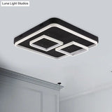 Square Acrylic Led Ceiling Light Fixture - 16.5’/20.5’/24.5’ Wide Modern Semi Mount