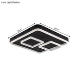 Square Acrylic Led Ceiling Light Fixture - 16.5’/20.5’/24.5’ Wide Modern Semi Mount
