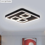 Square Acrylic Led Ceiling Light Fixture - 16.5’/20.5’/24.5’ Wide Modern Semi Mount