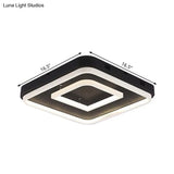 Square Acrylic Led Ceiling Light Fixture - 16.5’/20.5’/24.5’ Wide Modern Semi Mount