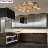 Square Crystal Rod Ceiling Light Fixture - Modern Semi Flush Mount With Tri - Sided Design (4/6/9