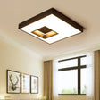 Square Flush Pendant Light - Modern Led Acrylic Ceiling Mount In Black/White Black / 18’ White