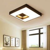 Square Flush Pendant Light - Modern Led Acrylic Ceiling Mount In Black/White Black / 18’ White