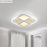 Square Led Ceiling Light With Mosaic Acrylic Design In Warm/White 16’ - 23.5’ Widths