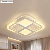 Square Led Ceiling Light With Mosaic Acrylic Design In Warm/White 16’ - 23.5’ Widths