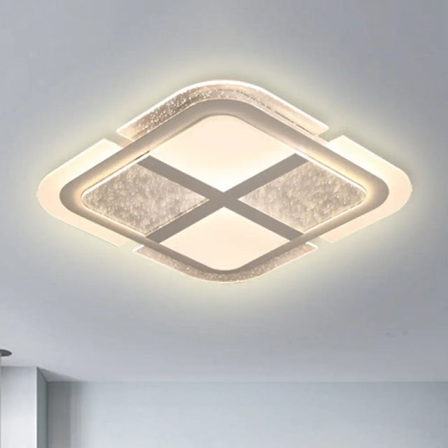 Square Led Ceiling Light With Mosaic Acrylic Design In Warm/White 16-23.5 Widths