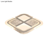 Square Led Ceiling Light With Mosaic Acrylic Design In Warm/White 16’ - 23.5’ Widths