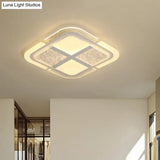 Square Led Ceiling Light With Mosaic Acrylic Design In Warm/White 16’ - 23.5’ Widths