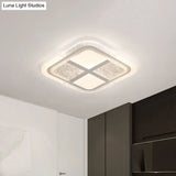 Square Led Ceiling Light With Mosaic Acrylic Design In Warm/White 16’ - 23.5’ Widths