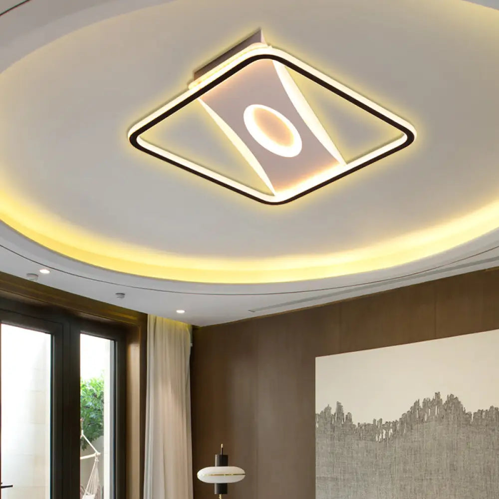 Square Nordic Flush Mount Light With Integrated Led And Warm/White Options 16 - 35.5’ Widths