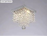 Square Simple Aisle Living Room Led Ceiling Crystal Lamp Balcony Entrance Corridor Creative Ceiling