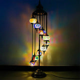 Stained Glass Floor Lamp - White/Red/Pink Spiral Design With 9 Bulbs For Living Room Yellow