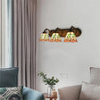 Stained Glass Floral Wall Lamp - Lodge Style Indoor Mount Light For Living Room (3 Lights) Pink