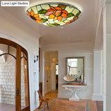 Stained Glass Tiffany Flush Mount Sunflower Ceiling Light - Beautiful & Functional Fixture