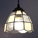 Stained Glass Tiffany Mini Pendant Light - Black Finish / Square