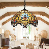Stained Glass Victorian Hanging Lights For Dining Table And Ceiling Yellow / 16’
