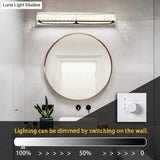 Stainless Steel Bathroom Vanity Sconces With Crystal Embedded Mirror Lights