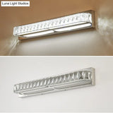 Stainless Steel Bathroom Vanity Sconces With Crystal Embedded Mirror Lights