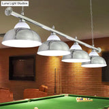 Stainless Steel Billiard Light - Stylish Country Bowl Game Room Ceiling Lamp