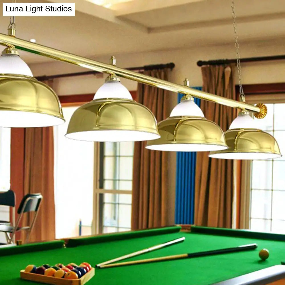 Stainless Steel Billiard Light - Stylish Country Bowl Game Room Ceiling Lamp
