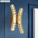 Stainless-Steel Crystal Dual Wall Sconce With Led Lighting - Warm/White Light