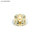Stainless Steel Led Ceiling Flush Light With Simplicity Crystal Block Design For Entryway