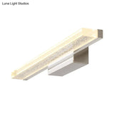 Stainless Steel Led Vanity Sconce With Acrylic Shade Warm/White Light 3 Sizes Available