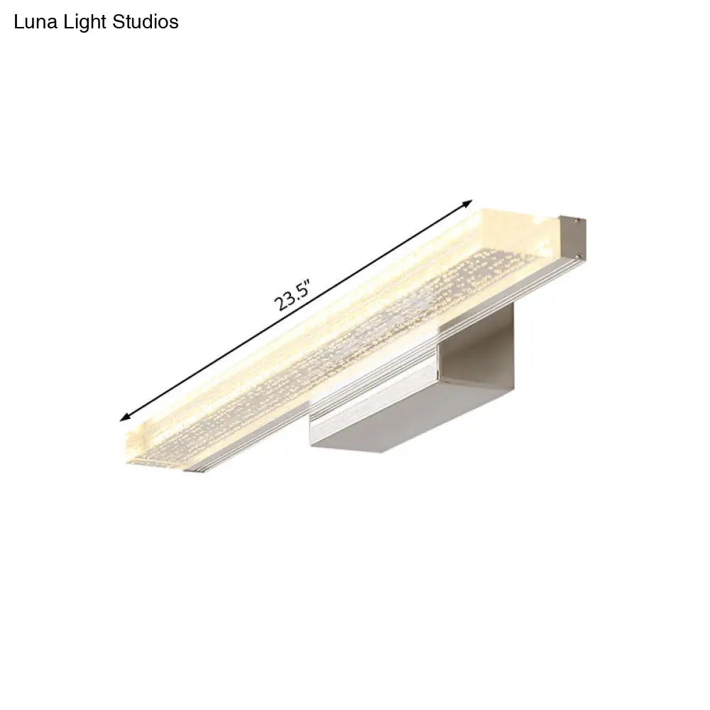 Stainless Steel Led Vanity Sconce With Acrylic Shade Warm/White Light 3 Sizes Available