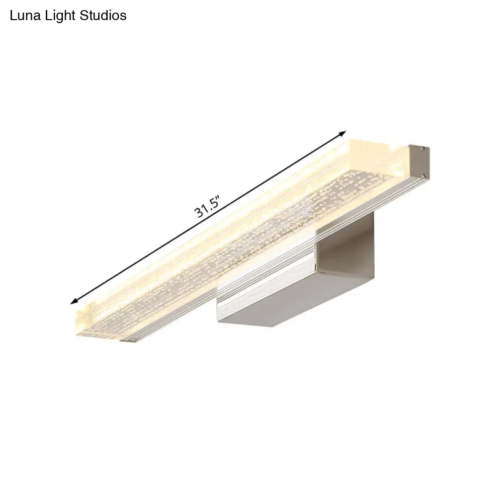 Stainless Steel Led Vanity Sconce With Acrylic Shade Warm/White Light 3 Sizes Available