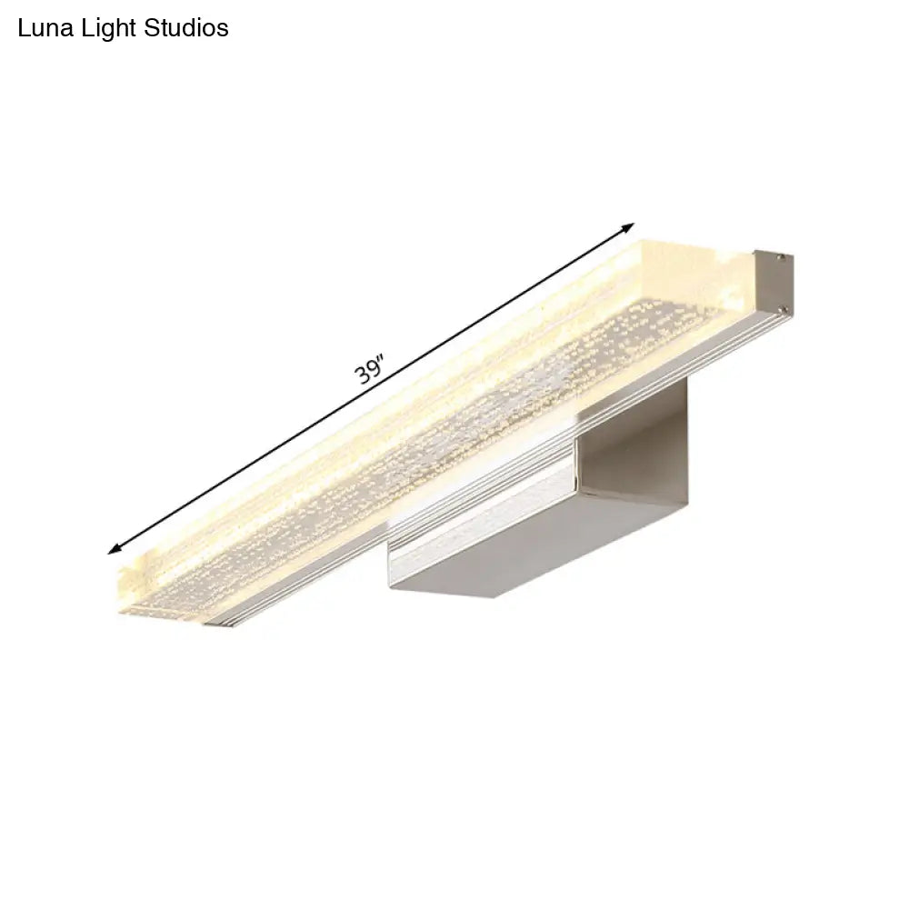 Stainless Steel Led Vanity Sconce With Acrylic Shade Warm/White Light 3 Sizes Available