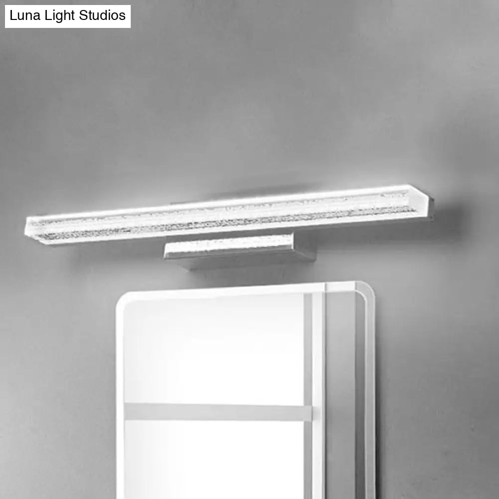 Stainless Steel Led Vanity Sconce With Acrylic Shade Warm/White Light 3 Sizes Available