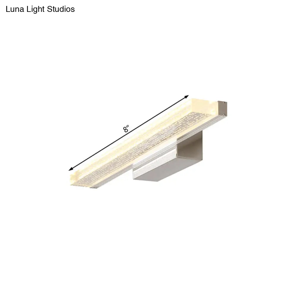 Stainless Steel Led Vanity Sconce With Acrylic Shade Warm/White Light 3 Sizes Available